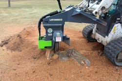 Powered by a 110cc high-torque radial piston motor, the new Stump Ax is compatible with 17 to 35.9 gpm flow ranges and requires 30 to 80 hydraulic hp.