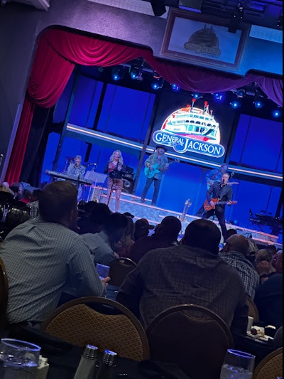 Aboard the steam boat General Jackson for the Dynapac party.