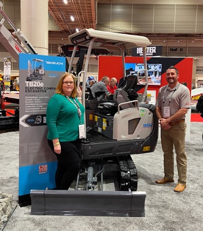 Stephen Odum gave our team a tour of the equipment at the Takeuchi booth.