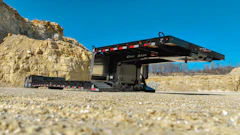 The XL Knight 80 MFG Trailer offers 29 ft. of main deck loading space and a loaded deck height of 18 in. for versatile hauling.