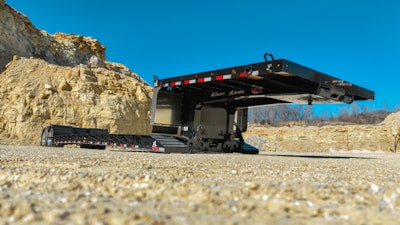 The XL Knight 80 MFG Trailer offers 29 ft. of main deck loading space and a loaded deck height of 18 in. for versatile hauling.