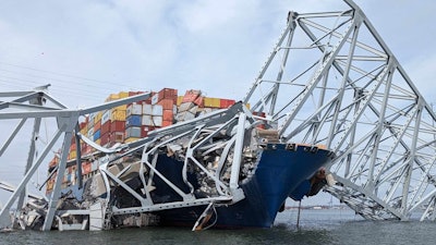 U.S. Army Corps of Engineers staff onboard Hydrographic Survey Vessel CATLETT observe the damage resulting from the collapse of the Francis Scott Key Bridge in Baltimore, March 26, 2024. In accordance with USACE’s federal authorities, USACE will lead the effort to clear the channel as part of the larger interagency recovery effort to restore operations at the Port of Baltimore.