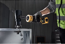 The new products include the 20V MAX* Hydraulic Knockout Tool (DCE600), 20V MAX* XR Brushless Cordless Mid-Size Bandsaw (DCS378) and 20V MAX* XR Brushless Cordless Dual-Trigger Bandsaw (DCS379).