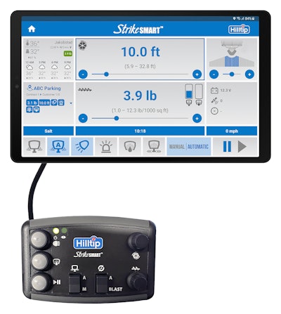 The StrikeSmart PLUS controller works in conjunction with Hilltip’s TempStriker sensor, which continually monitors variables like temperature, humidity and surface conditions.