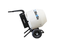 The Mix-N-Go mixer features a polyethylene drum designed for removal of dried concrete.