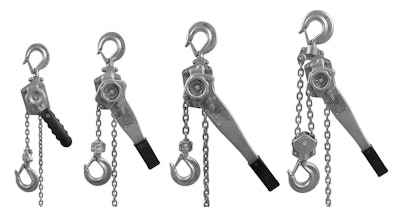 The stainless steel hoists are available in 0.25-, 0.75-, 1.5- and 3-ton versions, as well as various lengths.