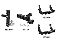 The products include an Adjustable Tri-Ball Hitch for 2-in. Hitch Receivers, a 12-ton Receiver Mount Pintle Hook and a pair of Class 5 Service Body Hitch Receivers.