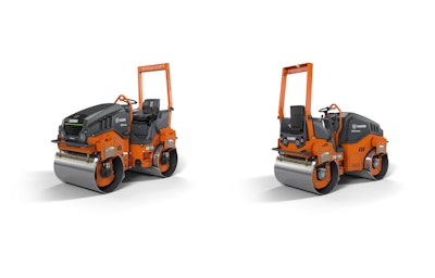 The series includes eight battery-powered tandem rollers in the compact class.