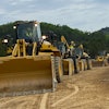 Several wheel loaders were available to operate.