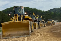 Several wheel loaders were available to operate.