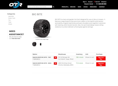 Using the new portal, customers have access to OTR’s full product offering of tires, tubes, wheels, assemblies and rubber tracks across multiple industries including construction, landscaping, agriculture and mining.