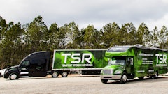 For a publicity photo shoot in March at Tempest Storm Rental’s Covington, La., headquarters, Tempest showcases two tractor-trailers and Mobile Command Center from its TSR Mobile Store fleet.