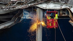 Salvors with the Unified Command continue wreckage removal from the M/V DALI, May 4, 2024, during the Key Bridge Response 2024.