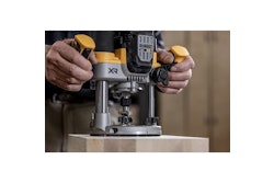 The tool features a 2-1/4 peak hp brushless motor that handles router bits up to 2-1/2 in. in diameter and is equipped with a plunge lock lever, an adjustable three-position turret stop, a tool-free depth adjustment system and a spindle lock.
