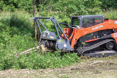 Mulching heads are available for a wide range of skid steers, compact track loaders, and even lower flow models.