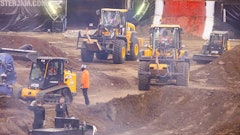 The Dirt Squad works on the track