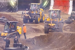 The Dirt Squad works on the track