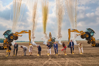 From left to right: Adriana Rocha Garcia, San Antonio councilwoman District 4; David Carver, operations director JCB San Antonio; Rep. John Lujan, Texas House of Representatives District 118; Alice Bamford; Lord Bamford, chairman, JCB; Cecilia Abbott, the First Lady of Texas; Mark Turner, chief operating officer, JCB; Rebeca Clay-Flores, Bexar County commissioner, Precinct 1; Richard Fox-Marrs, president and CEO, JCB North America; Jenna Saucedo-Herrera, president and CEO, greater:SATX.