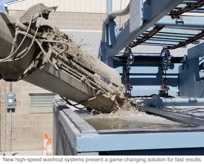 The Redi-Wash washout system is designed to washout trucks and reclaim the materials.
