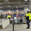 Paul Lawson, Risk Management Coordinator & Lead Mental Health Advocate For Mid-City Electric/Technologies in Columbus, Ohio, visits a jobsite during Mental Health Awareness Month.