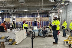 Paul Lawson, Risk Management Coordinator & Lead Mental Health Advocate For Mid-City Electric/Technologies in Columbus, Ohio, visits a jobsite during Mental Health Awareness Month.