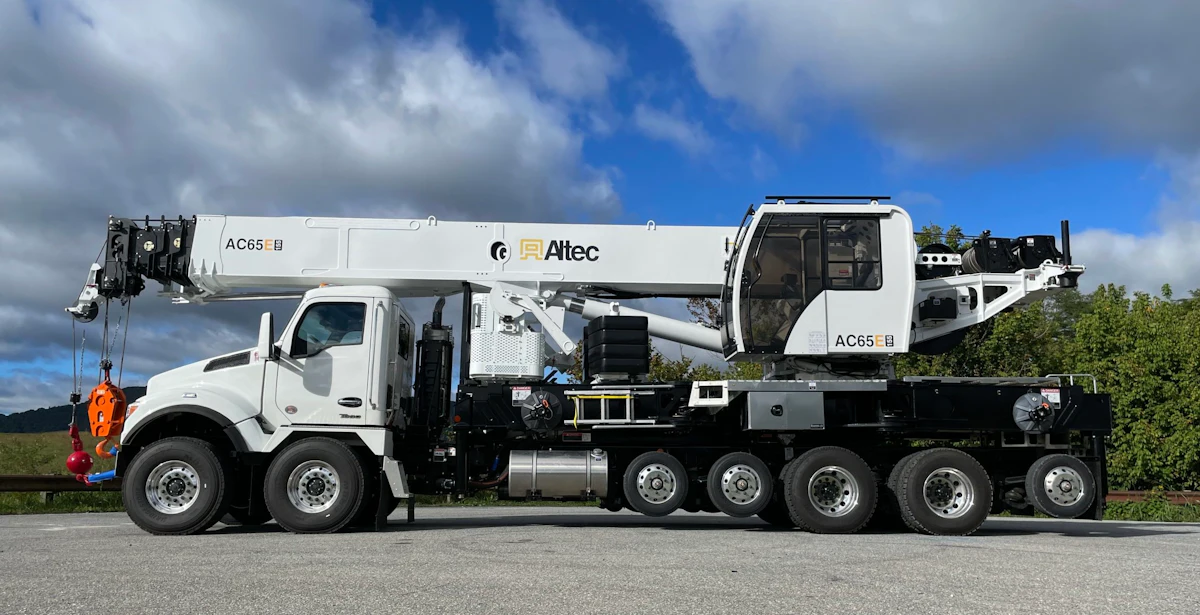 Altec AC65E-155S Telescopic Boom Truck Crane From: Altec Industries ...