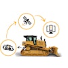 The small electronic sensor installs in a customized pocket in the track link for protection.