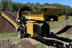The Model 68D is powered by a 25-hp diesel engine and comes equipped with a 2-yd hopper.