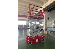 The MEC Micro 2032 Slab Scissor Lift can navigate tight spaces and reach working heights of up to 26 ft.