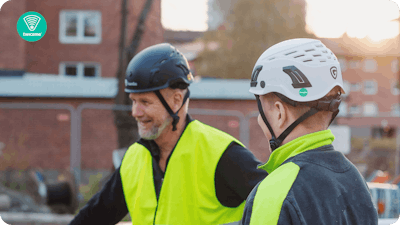 Integrated digital chips in helmets or hardhats work much like a hard drive storing information. You simply hold your phone next to the device, and the app reads the data, identifying the permitted user.