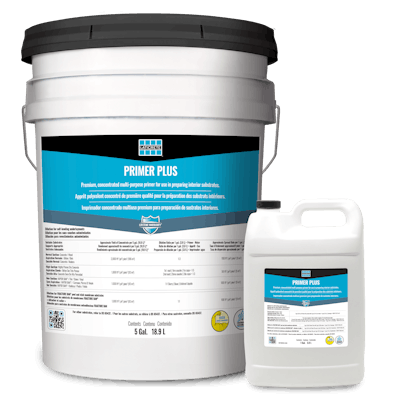 Primer Plus is available in a one-gallon jug, a five-gallon pail and a 264-gallon tote.