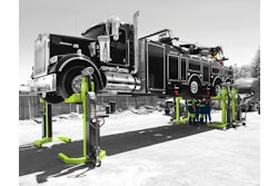 ARI-HETRA Wireless Mobile Column Lifts can be hooked up in sets of up to eight with a maximum capacity of 144,000 lbs.