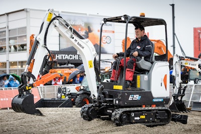 Bobcat is no stranger to compact equipment, says Fitzgerald. The company's smallest machine is the Bobcat S70 skid-steer loader, which weighs under 3,000 lbs. and will fit through a 36-in. wide, 72-in. tall doorway when equipped with a standard bucket.