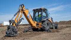 The CASE 580EV backhoe loader.