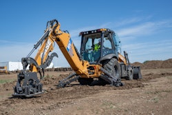 The CASE 580EV backhoe loader.