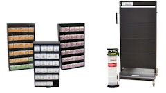 The new products include manual extractor and discharge pump, mobile tool cart and cabinet assortments.