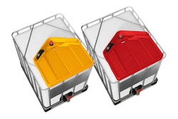 The Falcon IBC Funnel, measuring approximately 31 x 29 x 7 in. with a four-gallon capacity, is engineered from chemically resistant polyethylene (PE) for durability and safety when handling various substances.