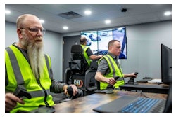 The new training package allows up to nine learners to operate dozers, excavators and articulated trucks simultaneously in the same virtual environment.