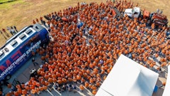 The groundbreaking event was kicked off by Kevin Smith, vice president of Ditch Witch, with welcoming remarks to the nearly 1,000 attendees.