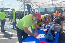 Volvo CE employees gather to celebrate 50 years of manufacturing at their North American headquarters in south central Pennsylvania.