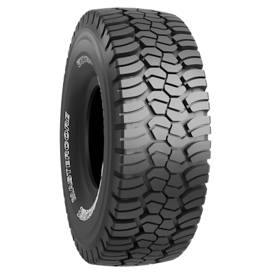 The heavy-duty tires offer performance in rugged outdoor work areas.