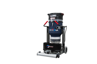 Available in single-phase 110V or 220V, the SVX3A+ Automatic Vacuum comes with a 33-ft., 3-in. antistatic hose, two 2.5-in. female camlocks and 3- to 2-in. soft cuff.