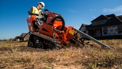 Walk-behind trenchers are more compact and maneuverable, perfect for smaller jobsites with tight spaces or numerous obstacles, such as residential lawns and backyards. Ditch Witch’s CX-series walk-behind trenchers, for example, are easier to transport and operate in confined areas, offering a practical solution for landscapers and contractors working on smaller-scale projects. Both types of trenchers are designed to meet specific needs, ensuring that operators can choose the best equipment for their particular job conditions. Pictured is the C30X.
