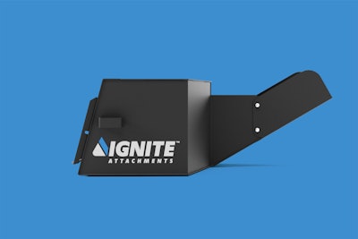 The concrete chute bucket is available in one size and has a capacity of up to 0.75 yd.