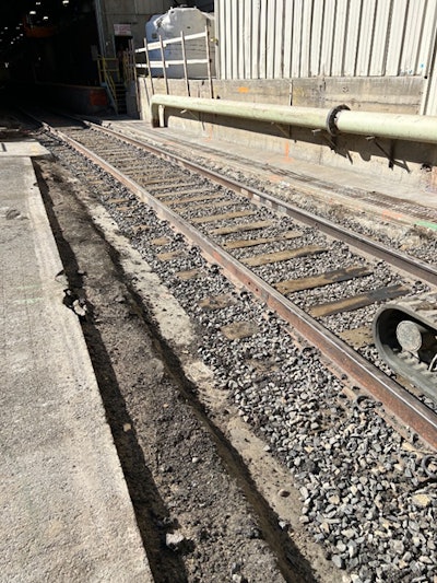 The rails before paving.