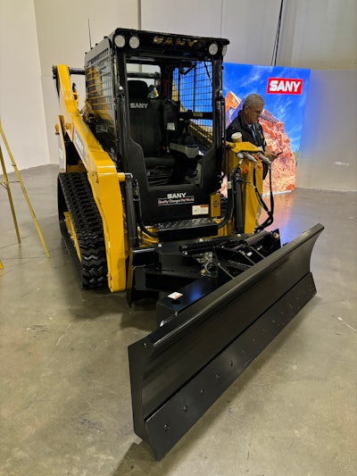 Operating on a Yanmar 4TNV98CT engine with a 2,430-pound rated operating capacity and a max breakout force of 5,733 lbf.