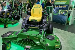 John Deere's oil guard system on its mowers allows professional landscaping contractors to extend the service intervals from 100 hours up to 500 hours.