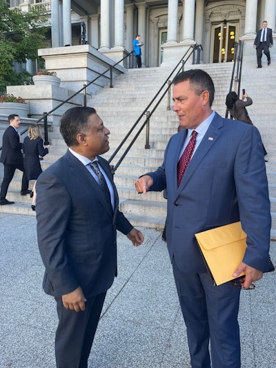 Jon O'Brien, executive director of the Keystone Contractors Association, and Dr. Rahul Gupta, Director of the White House Office of National Drug Control Policy.