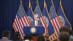 Chair Jerome Powell answers reporters' questions at a recent press conference.