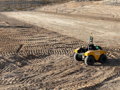 The Warthog robot is being tested to autonomously move around, stop, scan and provide progress updates and data to field operations.